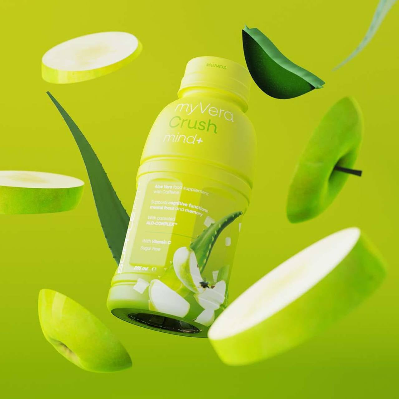 INTA002-06 - MYVERA CRUSH Mind + | Suplemento alimenticio con cafeína en frascos monodosis de 285 ml (pack de 6) - 1710 ml