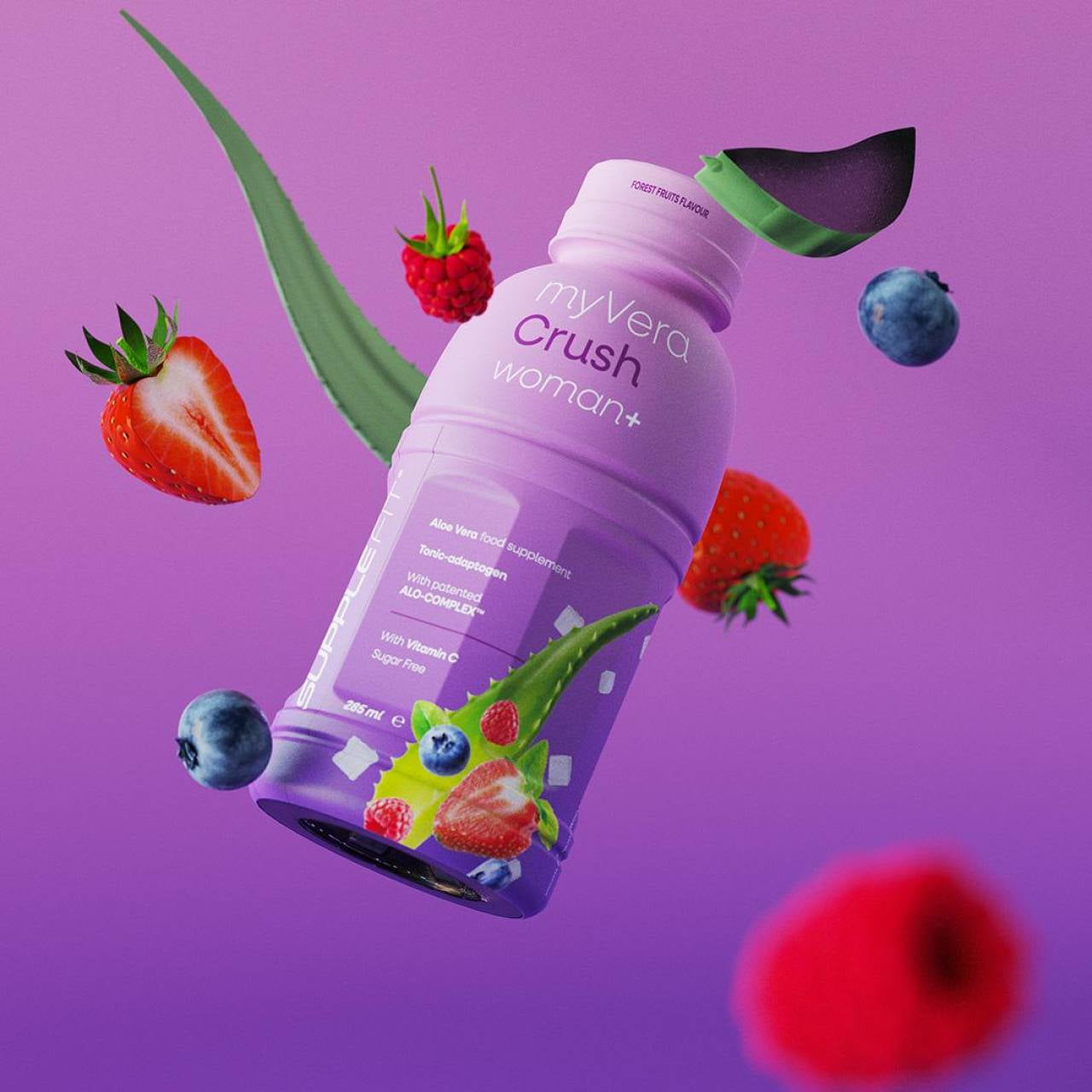 INTA004-06 - MYVERA CRUSH Woman + | Suplemento alimenticio en frascos monodosis de 285 ml (pack de 6) - 1710 ml