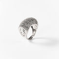 BIGAS007 - Anillo Pavé Déco de metal rodiado