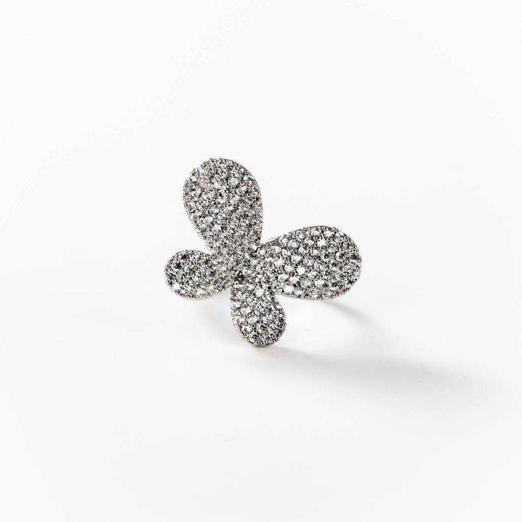 BIGAS028 - Anillo Mariposa de metal rodiado