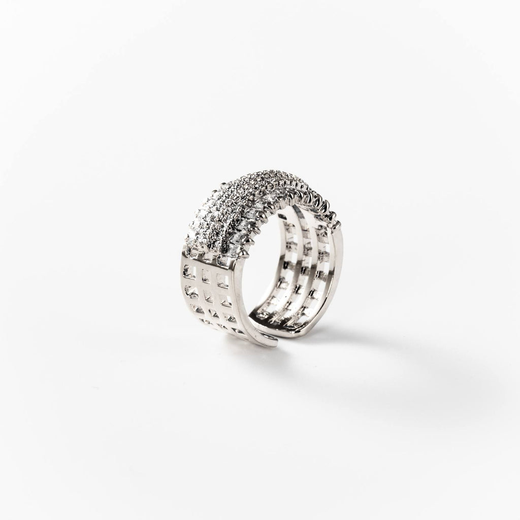 BIGAS037 - Anillo Haz de luz de metal rodiado