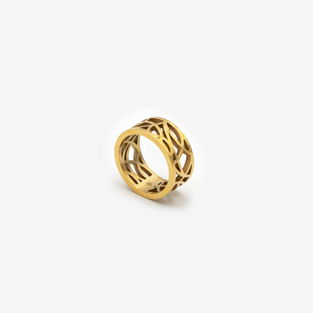 BIGAG094 - Anillo «Celtic» chapado en oro de 18 quilates
