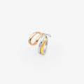 BIGAS096 - Anillo «Metallic Trio» chapado en oro amarillo de 18 quilates y oro rosa